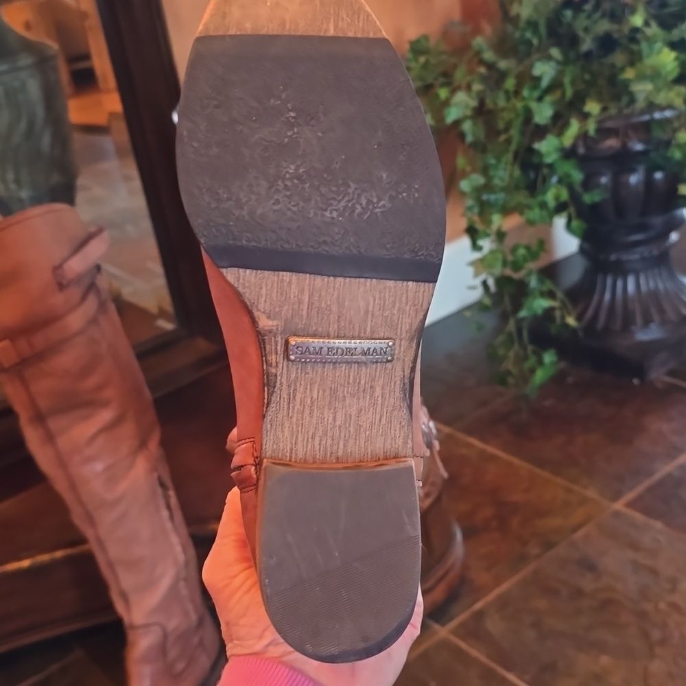 Sam Edelman Tan Over the Knee Boots. Natural PATINA Look! New Condition! Size 7 - Picture 8 of 15